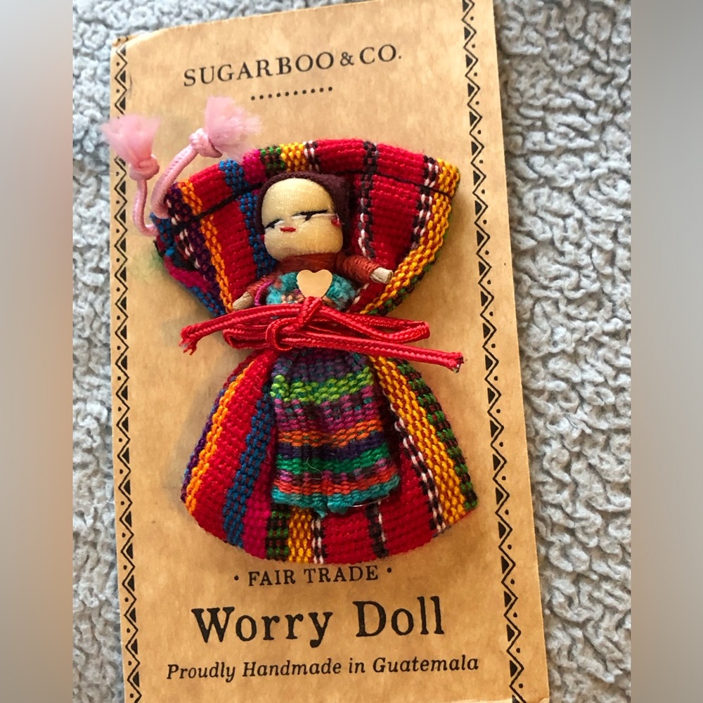 Handmade Fair Trade Worry Doll in Multicolor Textile